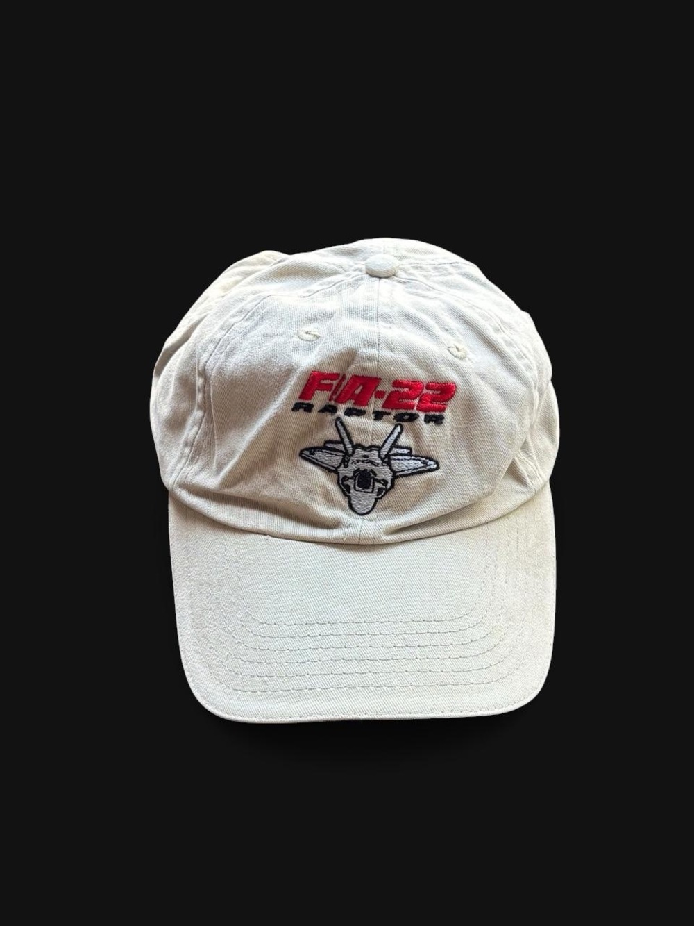 ✨Vintage FA-22 Raptor tan & cream baseball cap with embroidered logo✨